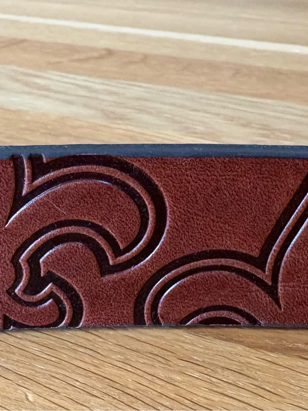 Saints Branded Leather Men's Belt with Chrome Buckle